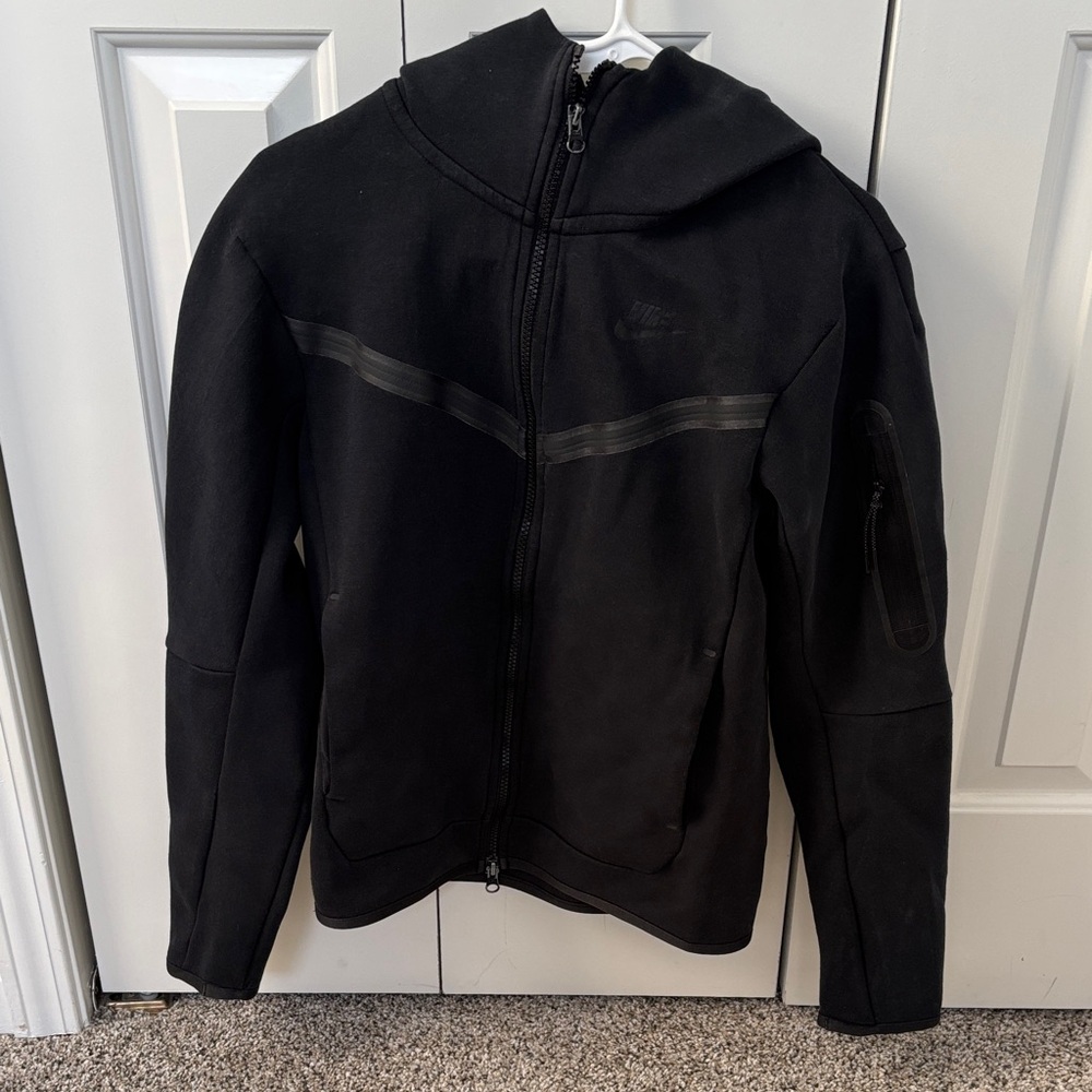 Nike Tech Black Hooded Zip-Up Jacket